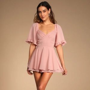 Lulus Spring Love Light Pink Ruffled Short Sleeve Romper